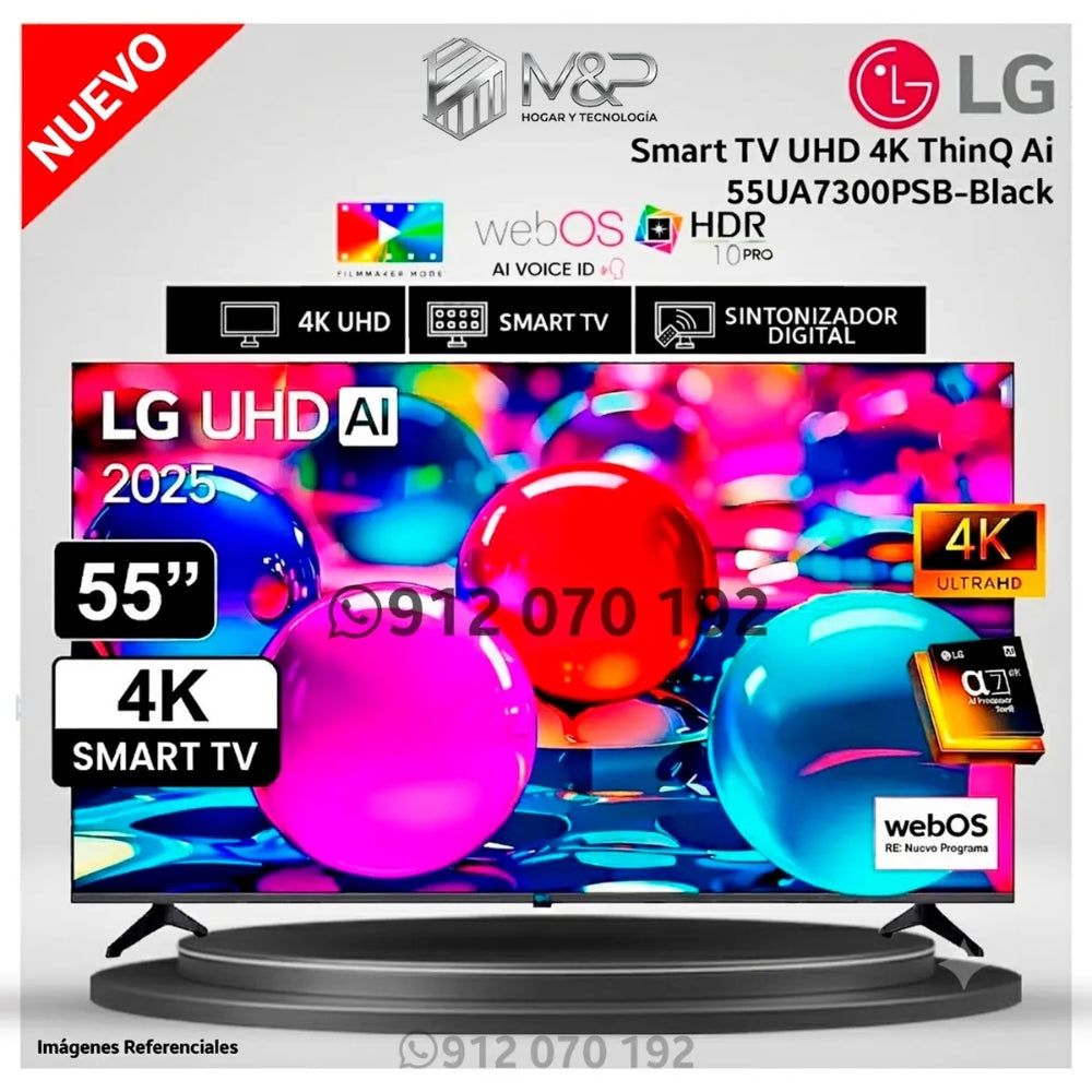 Televisor Lg 55 Pulg UltraHD 4K AI ThinQ 55UA7300PSB Modelo Nuevo